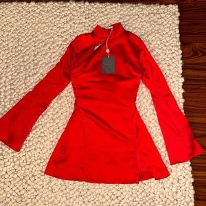 Scarlet/bright red satin mini dress from House of CB
